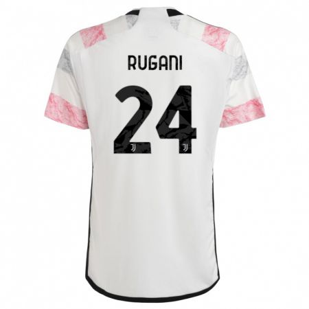 Kandiny Kinder Daniele Rugani #24 Weiß Rosa Auswärtstrikot Trikot 2023/24 T-Shirt