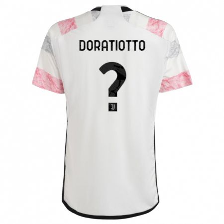 Kandiny Kinder Giulio Doratiotto #0 Weiß Rosa Auswärtstrikot Trikot 2023/24 T-Shirt