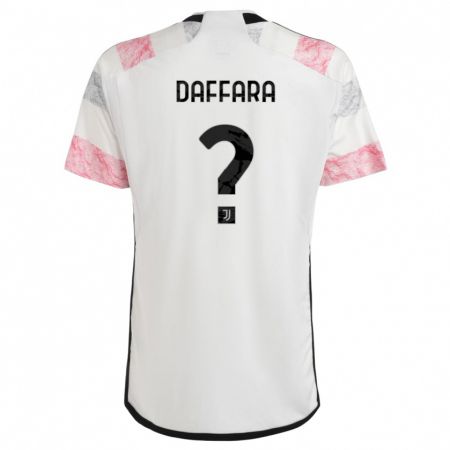 Kandiny Kinder Giovanni Daffara #0 Weiß Rosa Auswärtstrikot Trikot 2023/24 T-Shirt