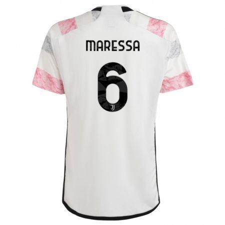 Kandiny Kinder Tommaso Maressa #6 Weiß Rosa Auswärtstrikot Trikot 2023/24 T-Shirt