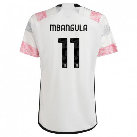 Kandiny Kinder Samuel Mbangula #11 Weiß Rosa Auswärtstrikot Trikot 2023/24 T-Shirt