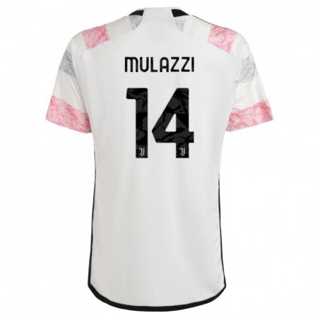 Kandiny Kinder Gabriele Mulazzi #14 Weiß Rosa Auswärtstrikot Trikot 2023/24 T-Shirt
