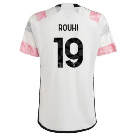 Kandiny Kinder Jonas Rouhi #19 Weiß Rosa Auswärtstrikot Trikot 2023/24 T-Shirt