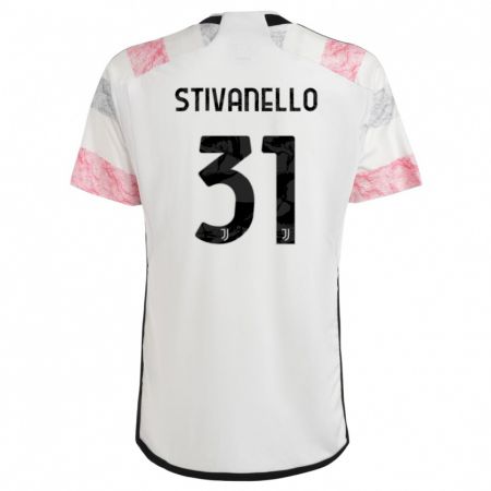 Kandiny Kinder Riccardo Stivanello #31 Weiß Rosa Auswärtstrikot Trikot 2023/24 T-Shirt
