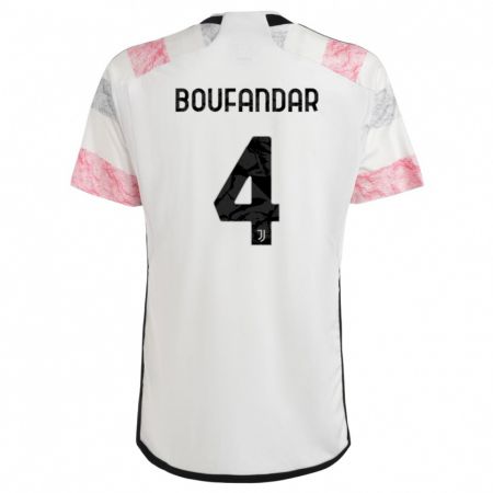 Kandiny Kinder Adam Boufandar #4 Weiß Rosa Auswärtstrikot Trikot 2023/24 T-Shirt