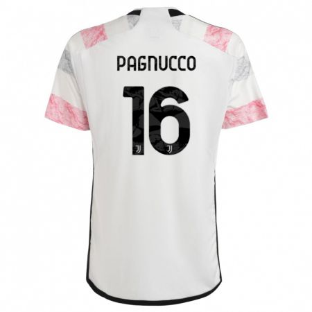 Kandiny Kinder Filippo Pagnucco #16 Weiß Rosa Auswärtstrikot Trikot 2023/24 T-Shirt
