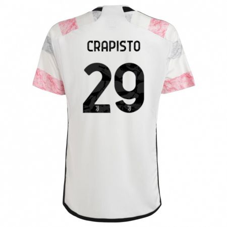 Kandiny Kinder Francesco Crapisto #29 Weiß Rosa Auswärtstrikot Trikot 2023/24 T-Shirt