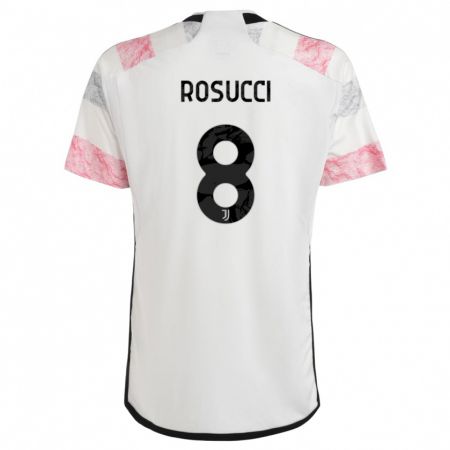 Kandiny Kinder Martina Rosucci #8 Weiß Rosa Auswärtstrikot Trikot 2023/24 T-Shirt