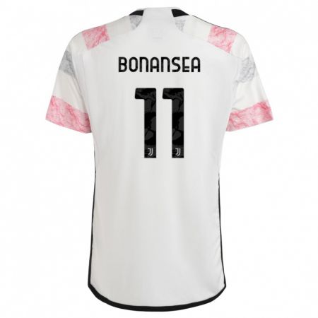 Kandiny Kinder Barbara Bonansea #11 Weiß Rosa Auswärtstrikot Trikot 2023/24 T-Shirt