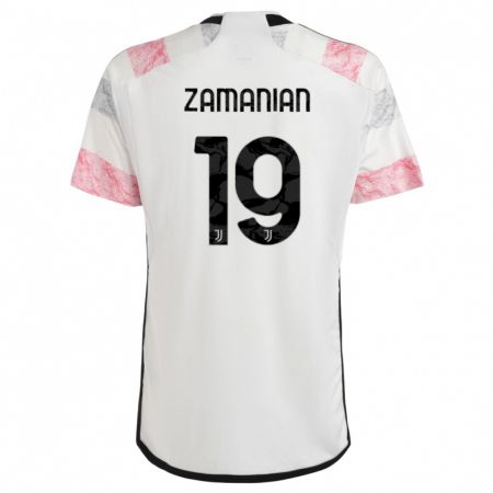Kandiny Kinder Annahita Zamanian #19 Weiß Rosa Auswärtstrikot Trikot 2023/24 T-Shirt
