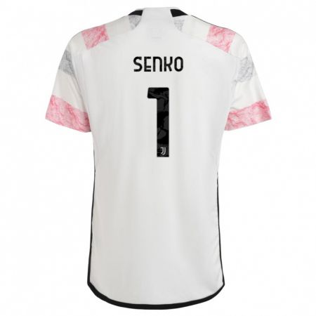 Kandiny Kinder Zsombor Senko #1 Weiß Rosa Auswärtstrikot Trikot 2023/24 T-Shirt