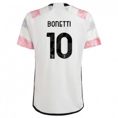 Kandiny Kinder Andrea Bonetti #10 Weiß Rosa Auswärtstrikot Trikot 2023/24 T-Shirt