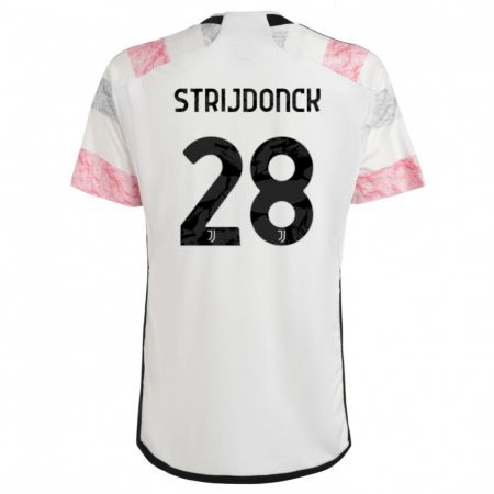 Kandiny Kinder Bayron Strijdonck #28 Weiß Rosa Auswärtstrikot Trikot 2023/24 T-Shirt