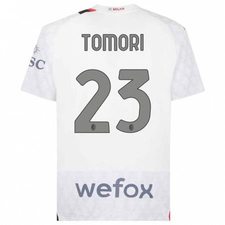 Kandiny Kinder Fikayo Tomori #23 Weiß Auswärtstrikot Trikot 2023/24 T-Shirt