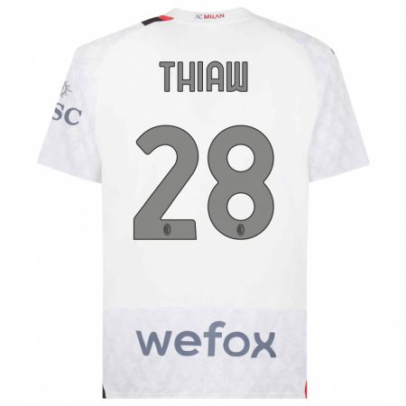 Kandiny Kinder Malick Thiaw #28 Weiß Auswärtstrikot Trikot 2023/24 T-Shirt
