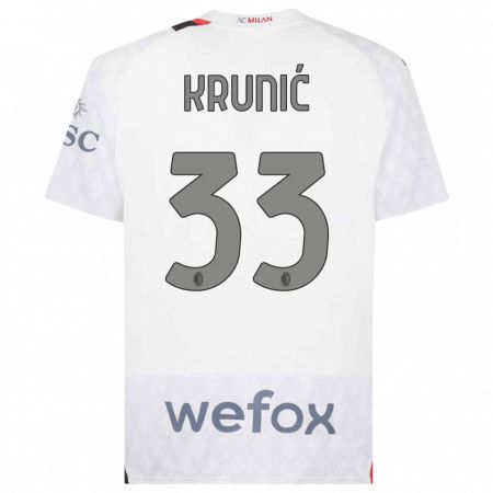 Kandiny Kinder Rade Krunic #33 Weiß Auswärtstrikot Trikot 2023/24 T-Shirt