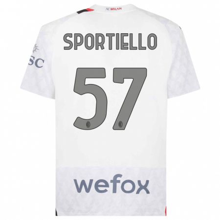 Kandiny Kinder Marco Sportiello #57 Weiß Auswärtstrikot Trikot 2023/24 T-Shirt
