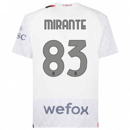 Kandiny Kinder Antonio Mirante #83 Weiß Auswärtstrikot Trikot 2023/24 T-Shirt