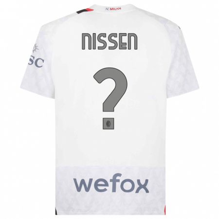 Kandiny Kinder Fredrik Nissen #0 Weiß Auswärtstrikot Trikot 2023/24 T-Shirt