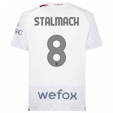 Kandiny Kinder Dariusz Stalmach #8 Weiß Auswärtstrikot Trikot 2023/24 T-Shirt