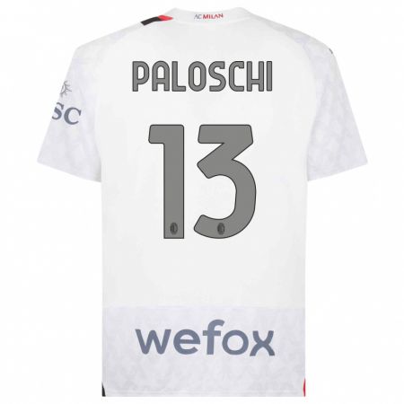Kandiny Kinder Dorian Paloschi #13 Weiß Auswärtstrikot Trikot 2023/24 T-Shirt