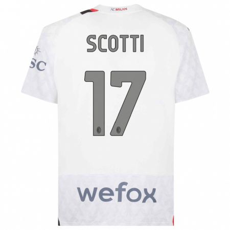 Kandiny Kinder Filippo Scotti #17 Weiß Auswärtstrikot Trikot 2023/24 T-Shirt