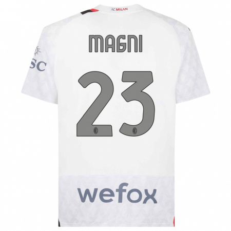 Kandiny Kinder Vittorio Magni #23 Weiß Auswärtstrikot Trikot 2023/24 T-Shirt