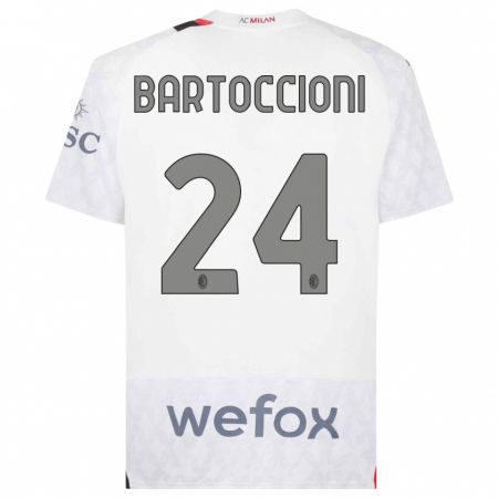 Kandiny Kinder Andrea Bartoccioni #24 Weiß Auswärtstrikot Trikot 2023/24 T-Shirt