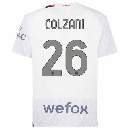 Kandiny Kinder Edoardo Colzani #26 Weiß Auswärtstrikot Trikot 2023/24 T-Shirt