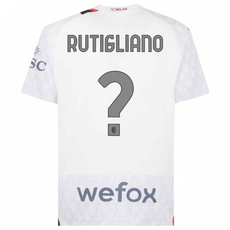 Kandiny Kinder Samuele Rutigliano #0 Weiß Auswärtstrikot Trikot 2023/24 T-Shirt