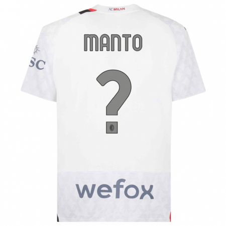 Kandiny Kinder Gaetano Manto #0 Weiß Auswärtstrikot Trikot 2023/24 T-Shirt