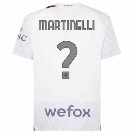 Kandiny Kinder Riccardo Martinelli #0 Weiß Auswärtstrikot Trikot 2023/24 T-Shirt