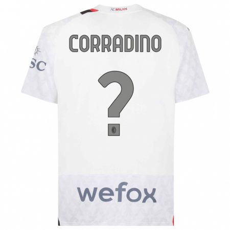 Kandiny Kinder Riccardo Corradino #0 Weiß Auswärtstrikot Trikot 2023/24 T-Shirt