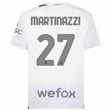 Kandiny Kinder Luca Martinazzi #27 Weiß Auswärtstrikot Trikot 2023/24 T-Shirt