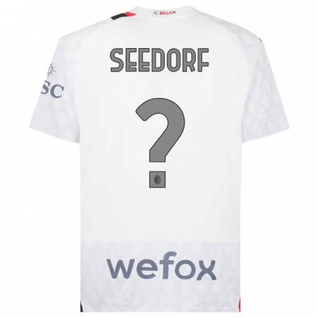 Kandiny Kinder Denzel Seedorf #0 Weiß Auswärtstrikot Trikot 2023/24 T-Shirt