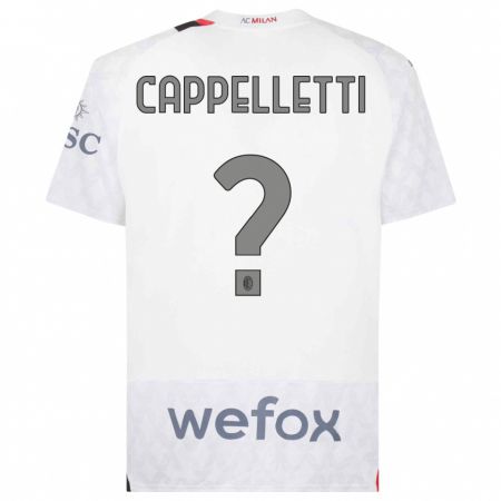 Kandiny Kinder Mattia Cappelletti #0 Weiß Auswärtstrikot Trikot 2023/24 T-Shirt