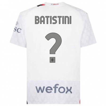 Kandiny Kinder Simone Batistini #0 Weiß Auswärtstrikot Trikot 2023/24 T-Shirt