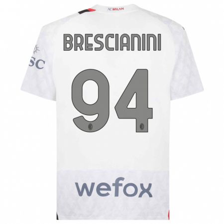 Kandiny Kinder Marco Brescianini #94 Weiß Auswärtstrikot Trikot 2023/24 T-Shirt