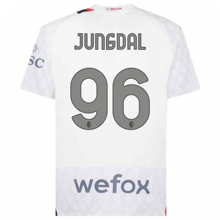 Kandiny Kinder Andreas Jungdal #96 Weiß Auswärtstrikot Trikot 2023/24 T-Shirt