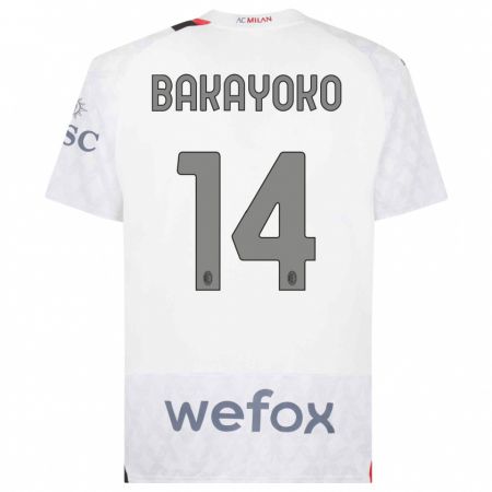 Kandiny Kinder Tiemoue Bakayoko #14 Weiß Auswärtstrikot Trikot 2023/24 T-Shirt