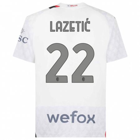 Kandiny Kinder Marko Lazetic #22 Weiß Auswärtstrikot Trikot 2023/24 T-Shirt
