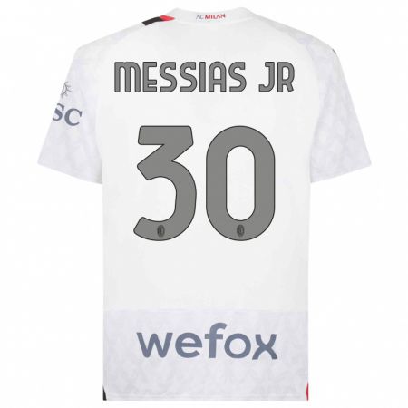 Kandiny Kinder Junior Messias #30 Weiß Auswärtstrikot Trikot 2023/24 T-Shirt