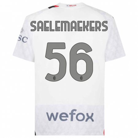Kandiny Kinder Alexis Saelemaekers #56 Weiß Auswärtstrikot Trikot 2023/24 T-Shirt