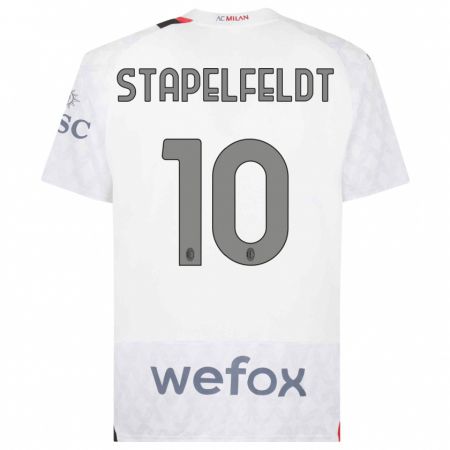 Kandiny Kinder Nina Stapelfeldt #10 Weiß Auswärtstrikot Trikot 2023/24 T-Shirt