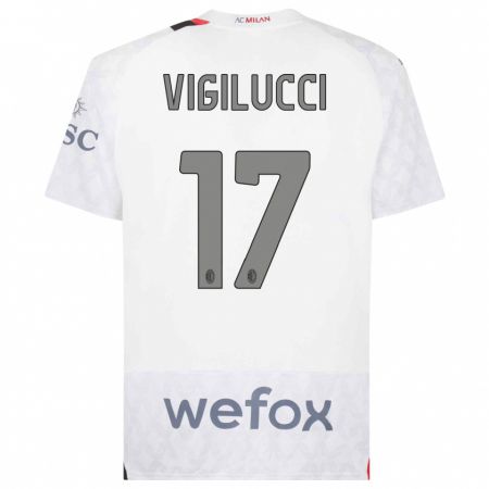 Kandiny Kinder Valery Vigilucci #17 Weiß Auswärtstrikot Trikot 2023/24 T-Shirt