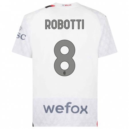 Kandiny Kinder Giovanni Robotti #8 Weiß Auswärtstrikot Trikot 2023/24 T-Shirt