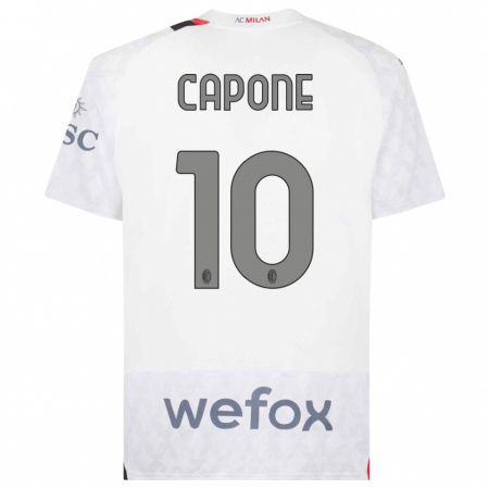 Kandiny Kinder Andrea Capone #10 Weiß Auswärtstrikot Trikot 2023/24 T-Shirt