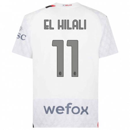 Kandiny Kinder Youns El Hilali #11 Weiß Auswärtstrikot Trikot 2023/24 T-Shirt