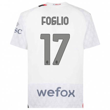 Kandiny Kinder Christian Foglio #17 Weiß Auswärtstrikot Trikot 2023/24 T-Shirt