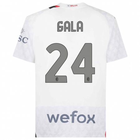 Kandiny Kinder Antonio Gala #24 Weiß Auswärtstrikot Trikot 2023/24 T-Shirt